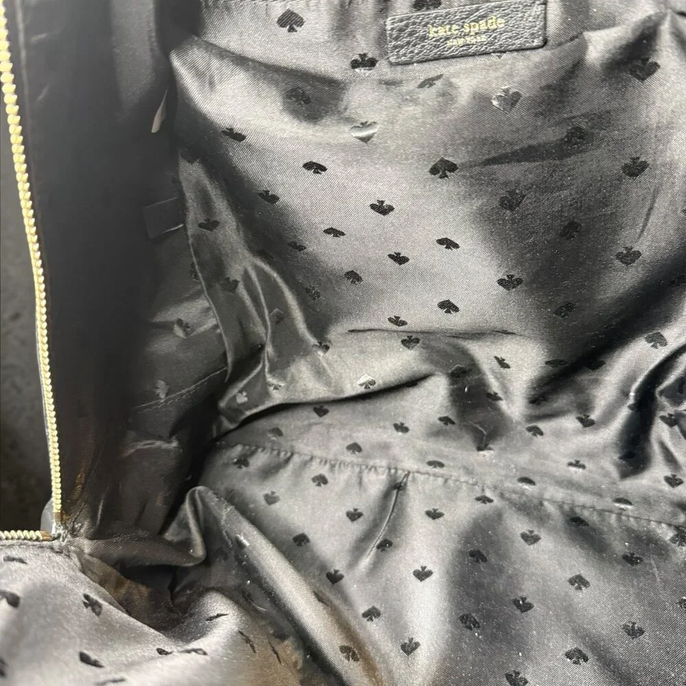 kate spade Black Leather Backpack with Gold Hardware